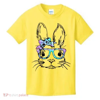Hipster Easter Bunny Floral Kids T-Shirt