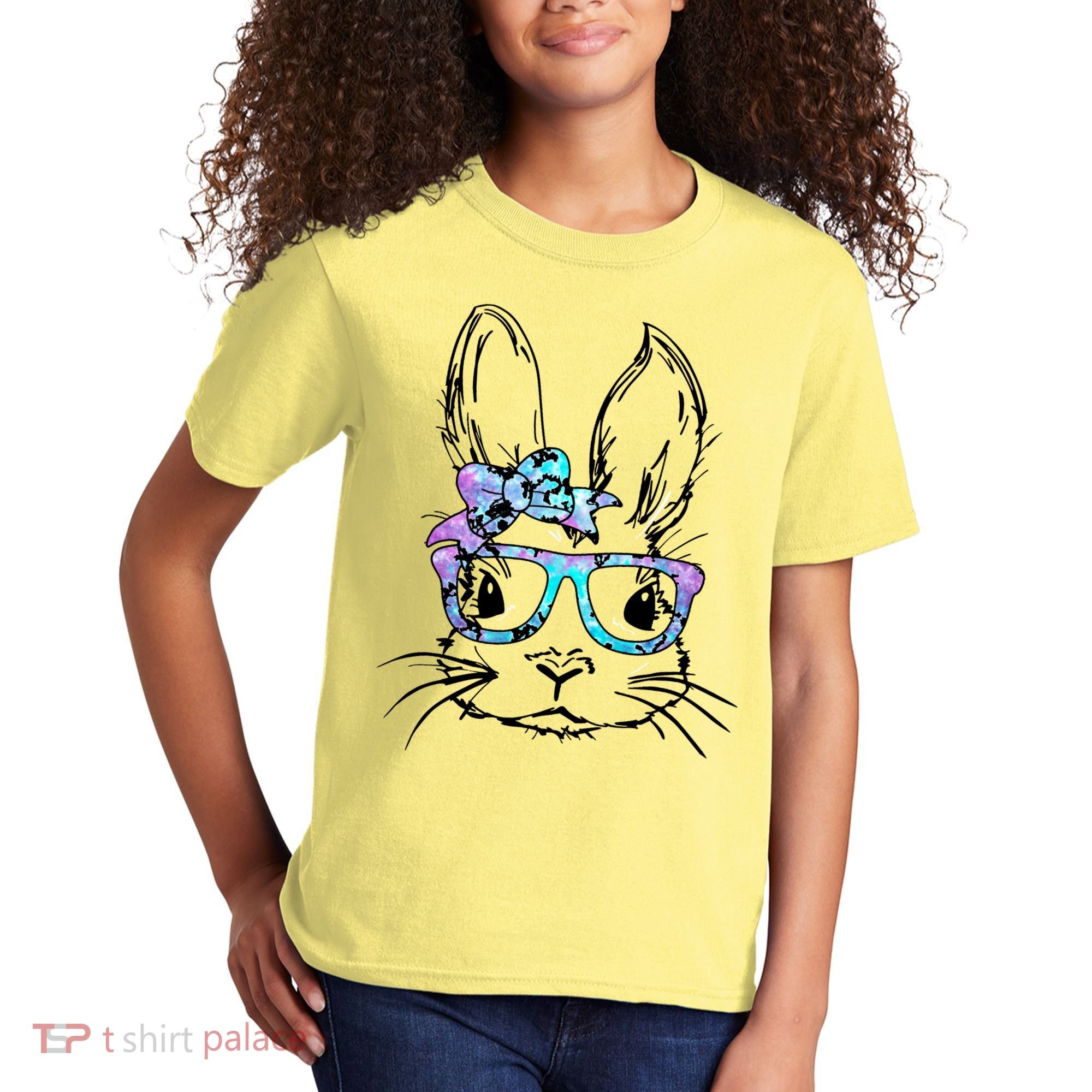 Hipster Easter Bunny Floral Kids T-Shirt