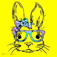 Hipster Easter Bunny Floral Kids T-Shirt thumb 4