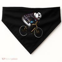 Hipster Panda Riding Bicycle USA-Made Doggie Bandana thumb 0