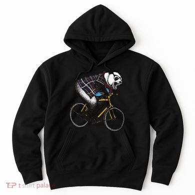 Hipster Panda Riding Bicycle Hoodie