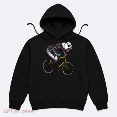Hipster Panda Riding Bicycle Hoodie
