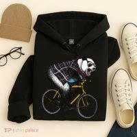 Hipster Panda Riding Bicycle Hoodie thumb 4