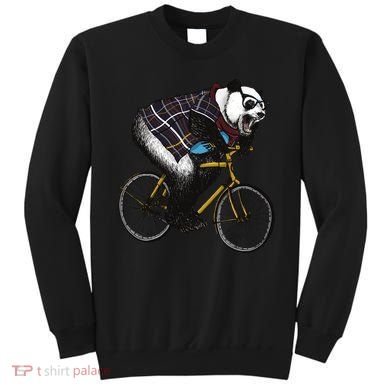 Hipster Panda Riding Bicycle Sweatshirt