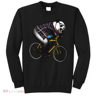 Hipster Panda Riding Bicycle Sweatshirt