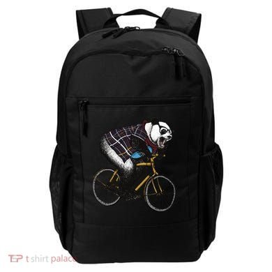 Hipster Panda Riding Bicycle Backpack