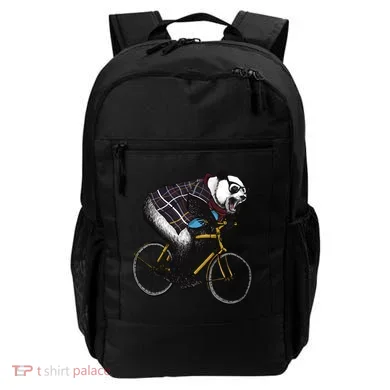 Hipster Panda Riding Bicycle Backpack