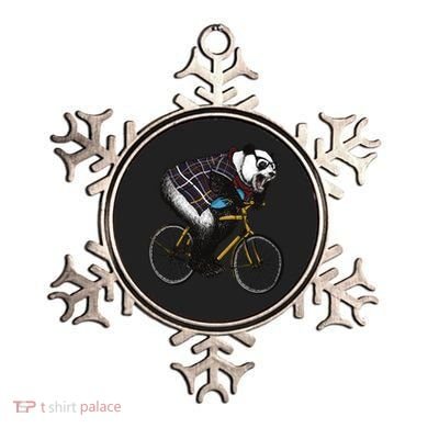 Hipster Panda Riding Bicycle Ornament