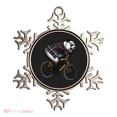 Hipster Panda Riding Bicycle Ornament