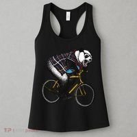 Hipster Panda Riding Bicycle Women's Tank Top thumb 3