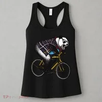 Hipster Panda Riding Bicycle Women's Tank Top thumb 3