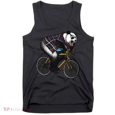 Hipster Panda Riding Bicycle Tank Top