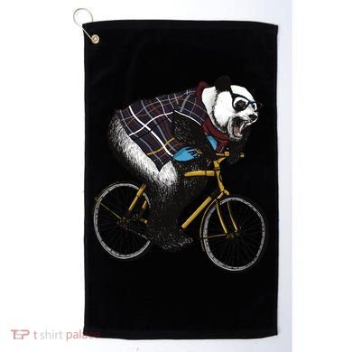 Hipster Panda Riding Bicycle Golf Towel