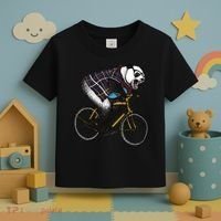 Hipster Panda Riding Bicycle Toddler T-Shirt thumb 3