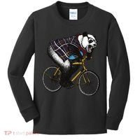 Hipster Panda Riding Bicycle Kids Long Sleeve Shirt thumb 0