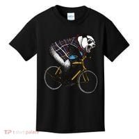 Hipster Panda Riding Bicycle Kids T-Shirt thumb 0