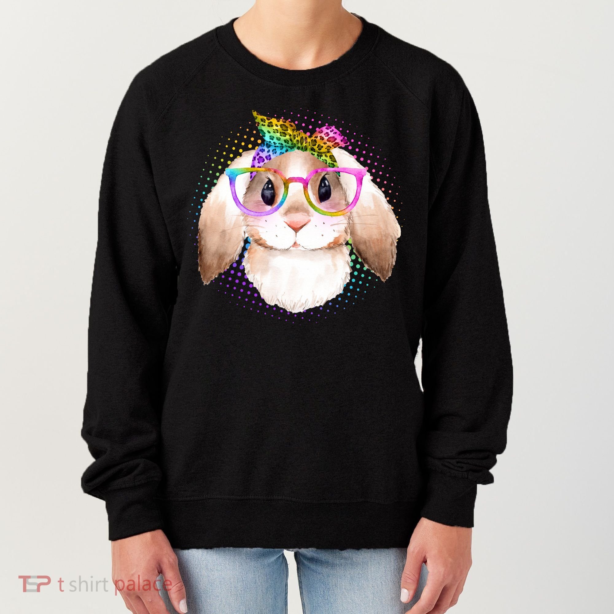 Hipster Rabbit Cute Easter Bunny Women's Sweatshirt