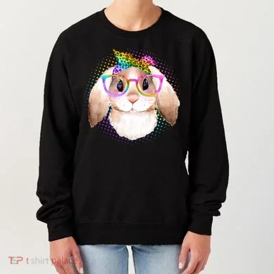 Hipster Rabbit Cute Easter Bunny Women's Sweatshirt