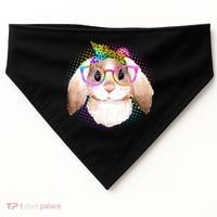 Hipster Rabbit Cute Easter Bunny USA-Made Doggie Bandana thumb 0