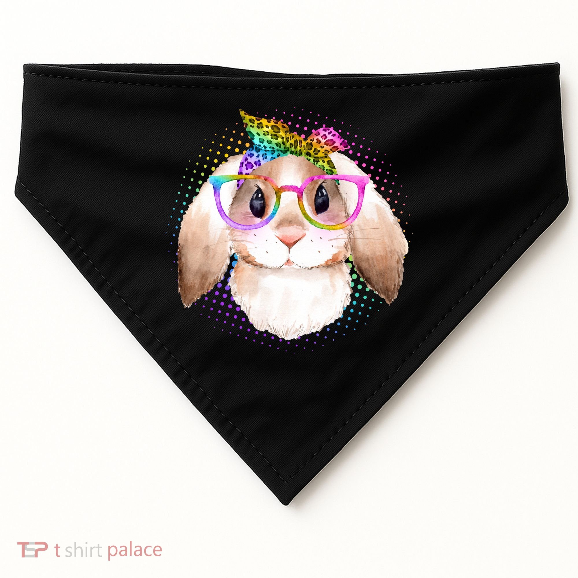 Hipster Rabbit Cute Easter Bunny USA-Made Doggie Bandana