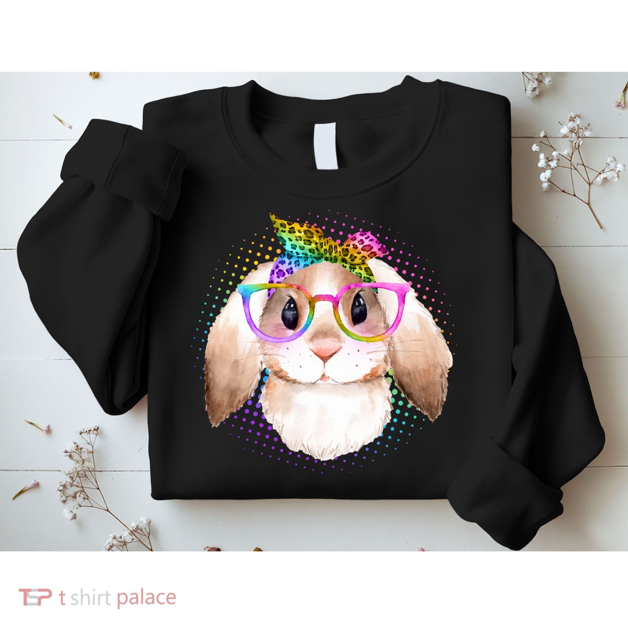 Hipster Rabbit Cute Easter Bunny Sweatshirt