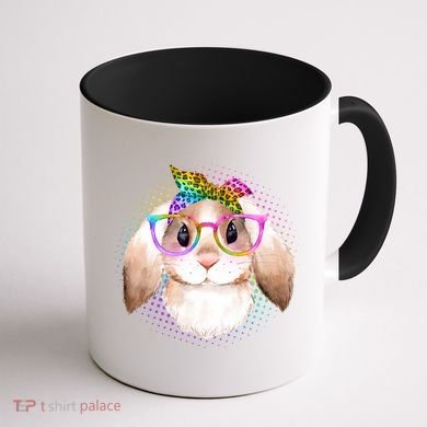 Hipster Rabbit Cute Easter Bunny Coffee Mug back