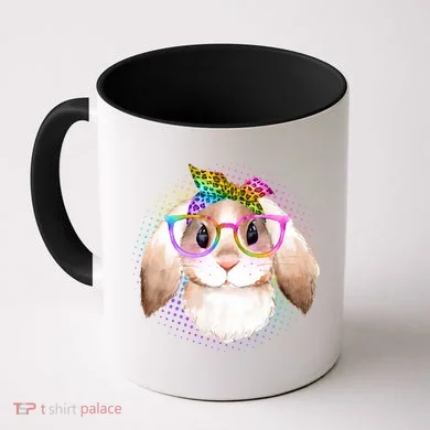 Hipster Rabbit Cute Easter Bunny Coffee Mug
