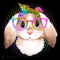 Hipster Rabbit Cute Easter Bunny Women's Hoodie thumb 2