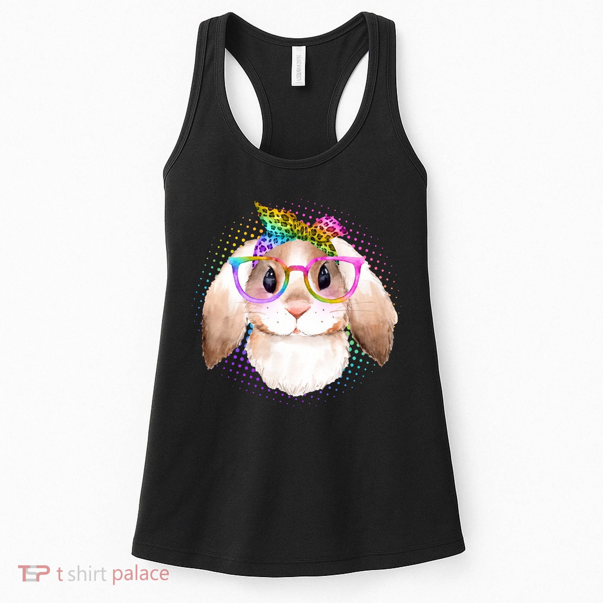 Hipster Rabbit Cute Easter Bunny Women's Tank Top