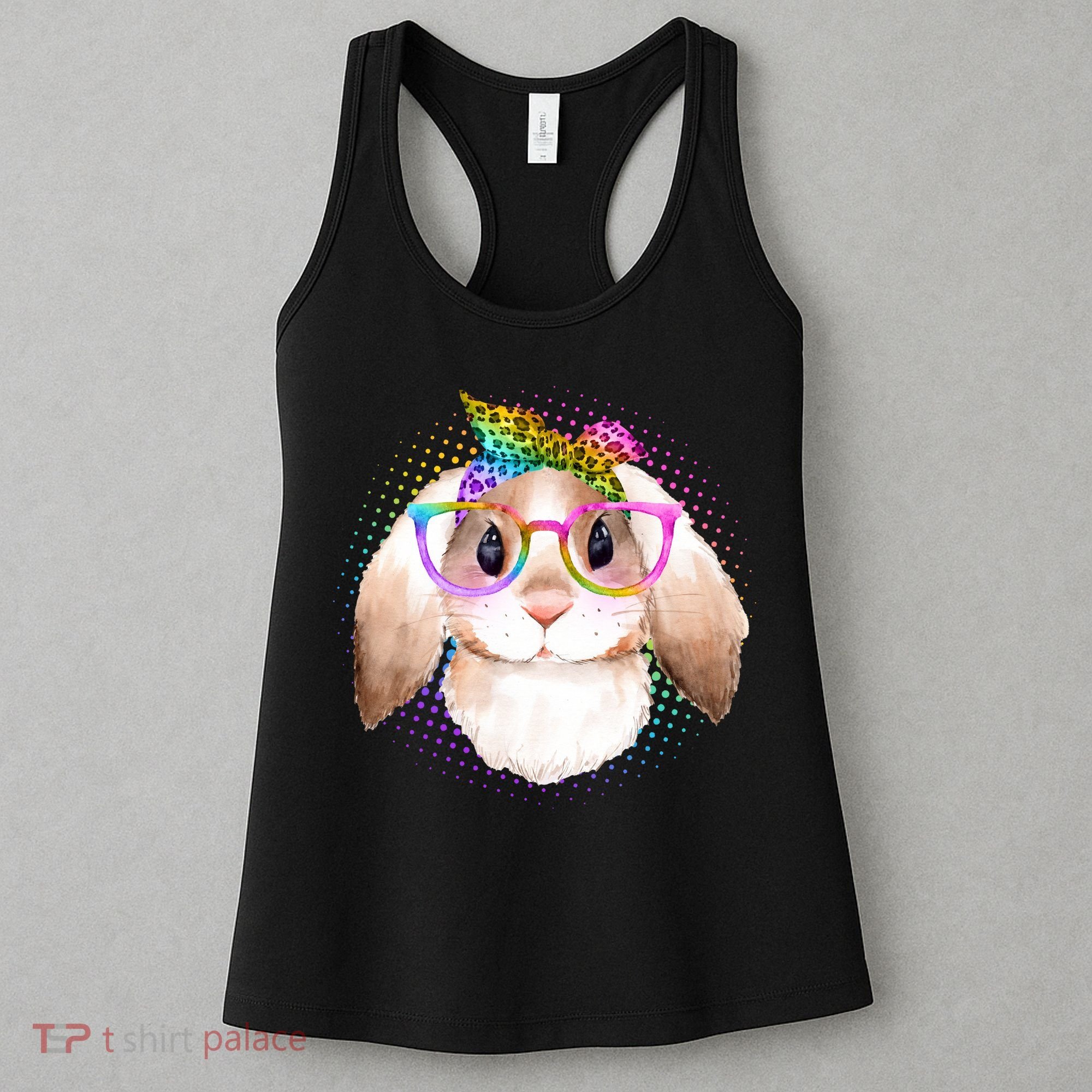 Hipster Rabbit Cute Easter Bunny Women's Tank Top