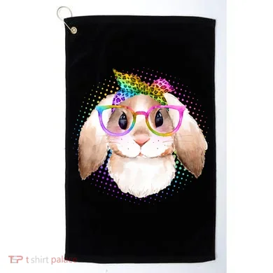 Hipster Rabbit Cute Easter Bunny Golf Towel