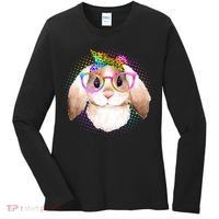 Hipster Rabbit Cute Easter Bunny Women's Long Sleeve Shirt thumb 0