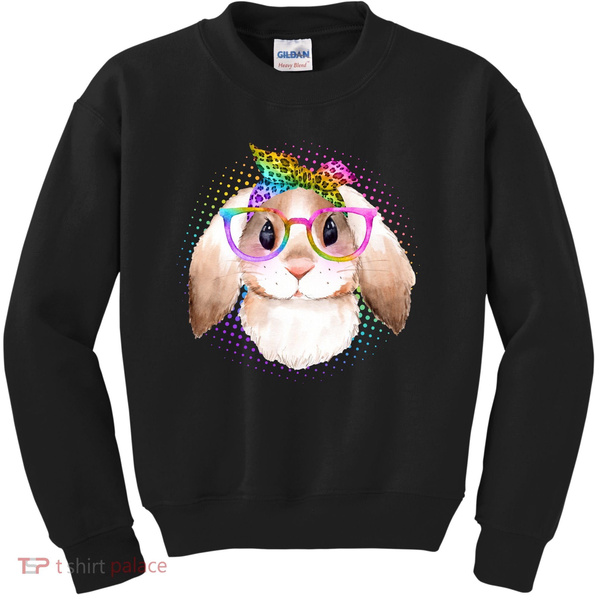 Hipster Rabbit Cute Easter Bunny Kids Sweatshirt
