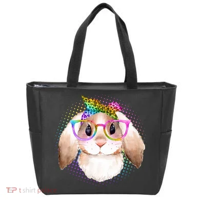 Hipster Rabbit Cute Easter Bunny Tote Bag