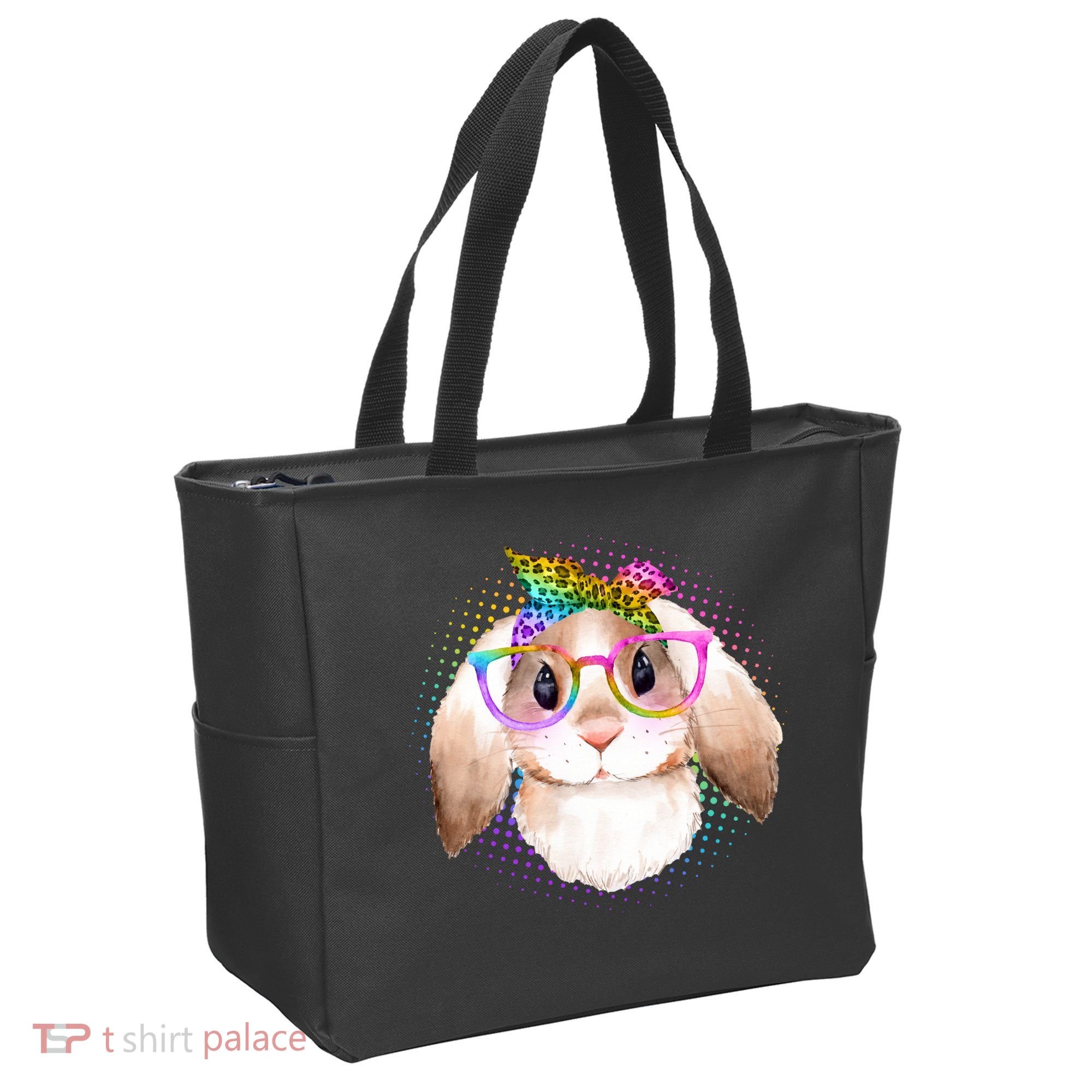 Hipster Rabbit Cute Easter Bunny Tote Bag