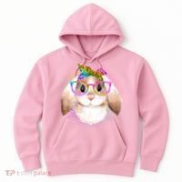 Hipster Rabbit Cute Easter Bunny Hoodie thumb 0