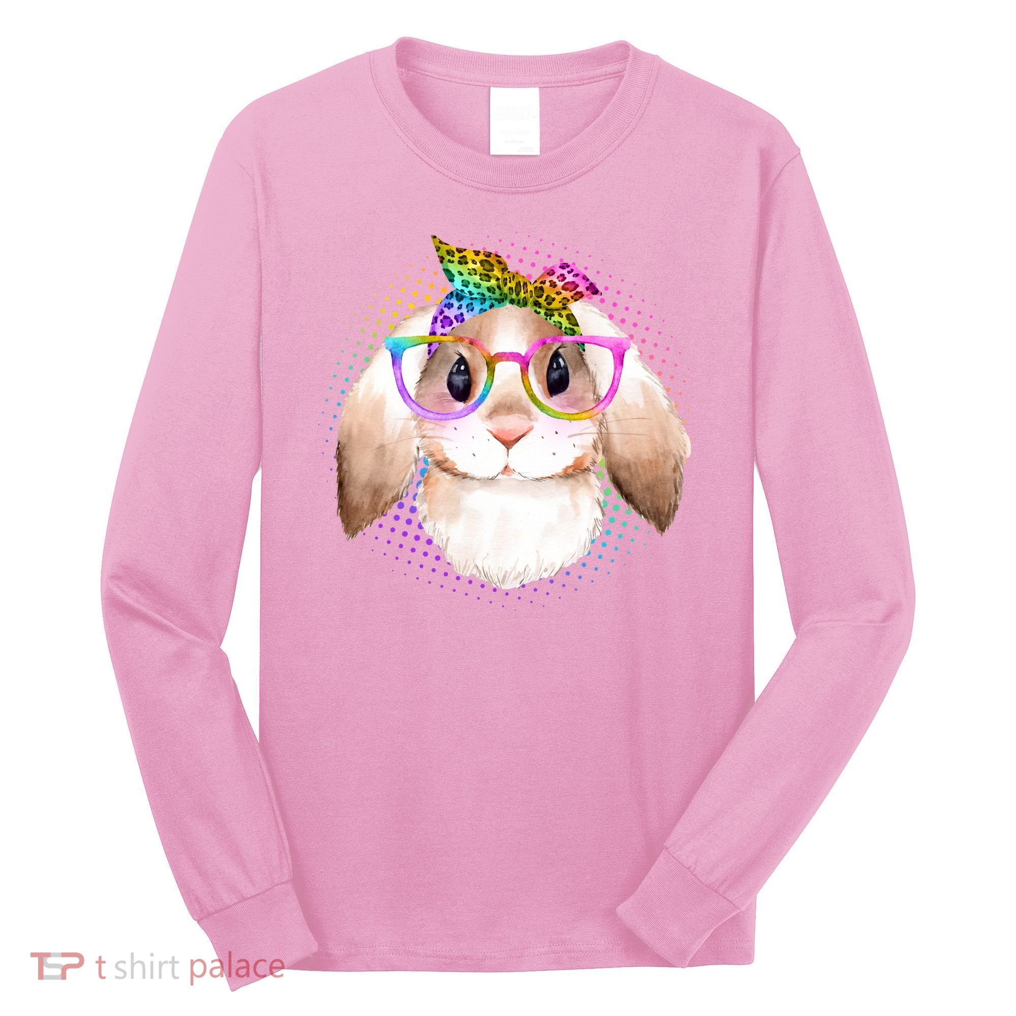 Hipster Rabbit Cute Easter Bunny Long Sleeve Shirt