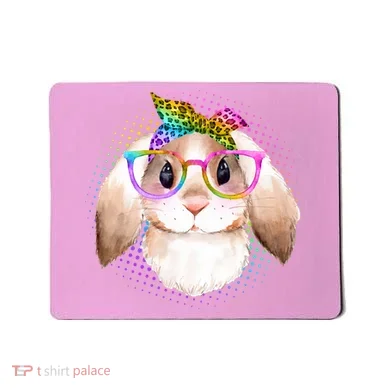 Hipster Rabbit Cute Easter Bunny Mousepad