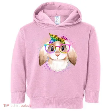 Hipster Rabbit Cute Easter Bunny Toddler Hoodie