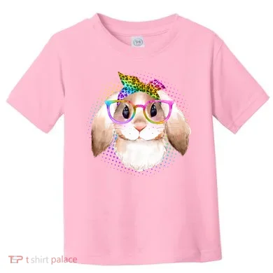 Hipster Rabbit Cute Easter Bunny Toddler T-Shirt