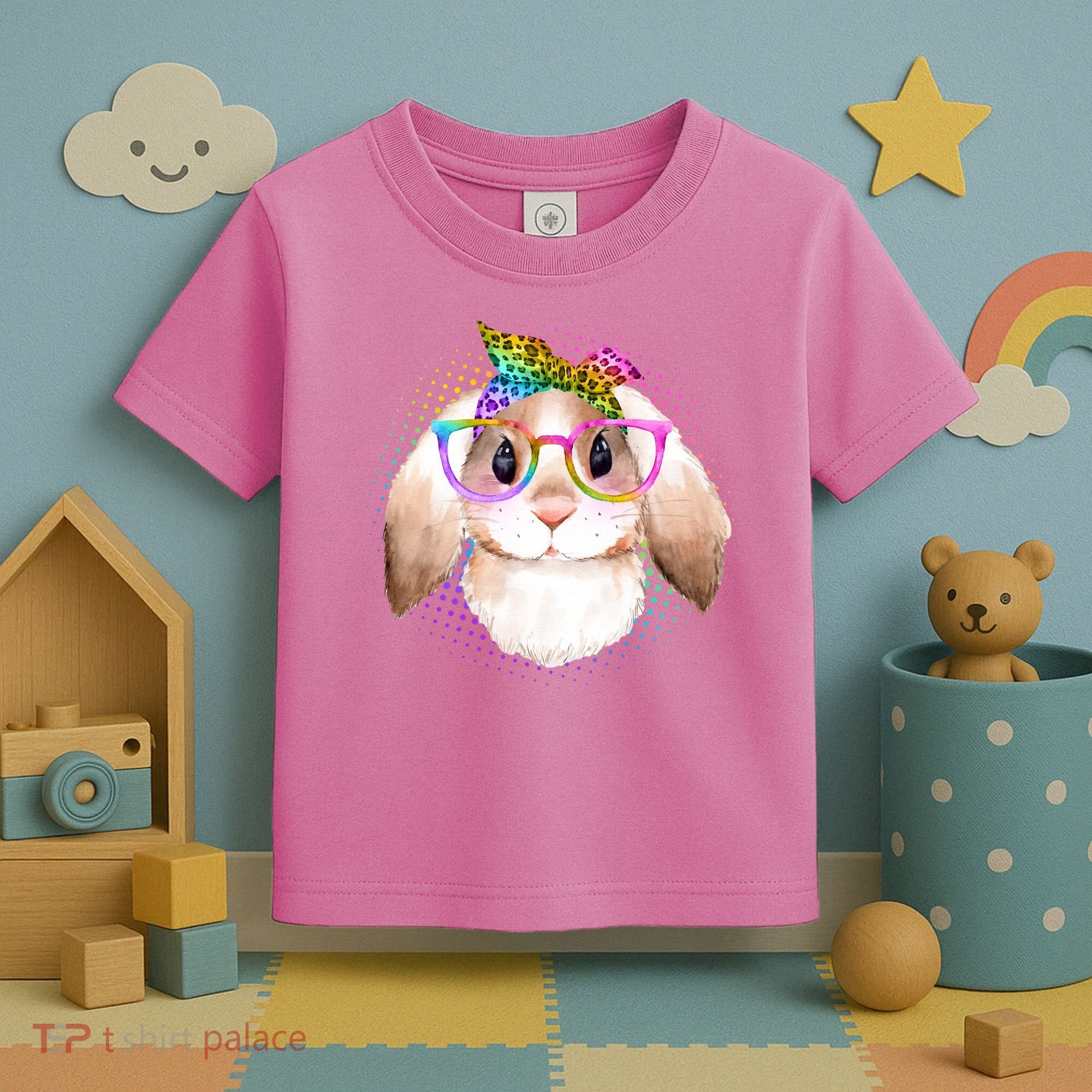 Hipster Rabbit Cute Easter Bunny Toddler T-Shirt