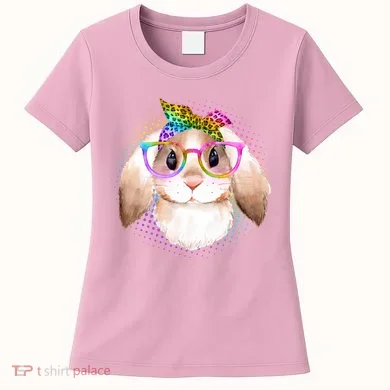 Hipster Rabbit Cute Easter Bunny Women's T-Shirt