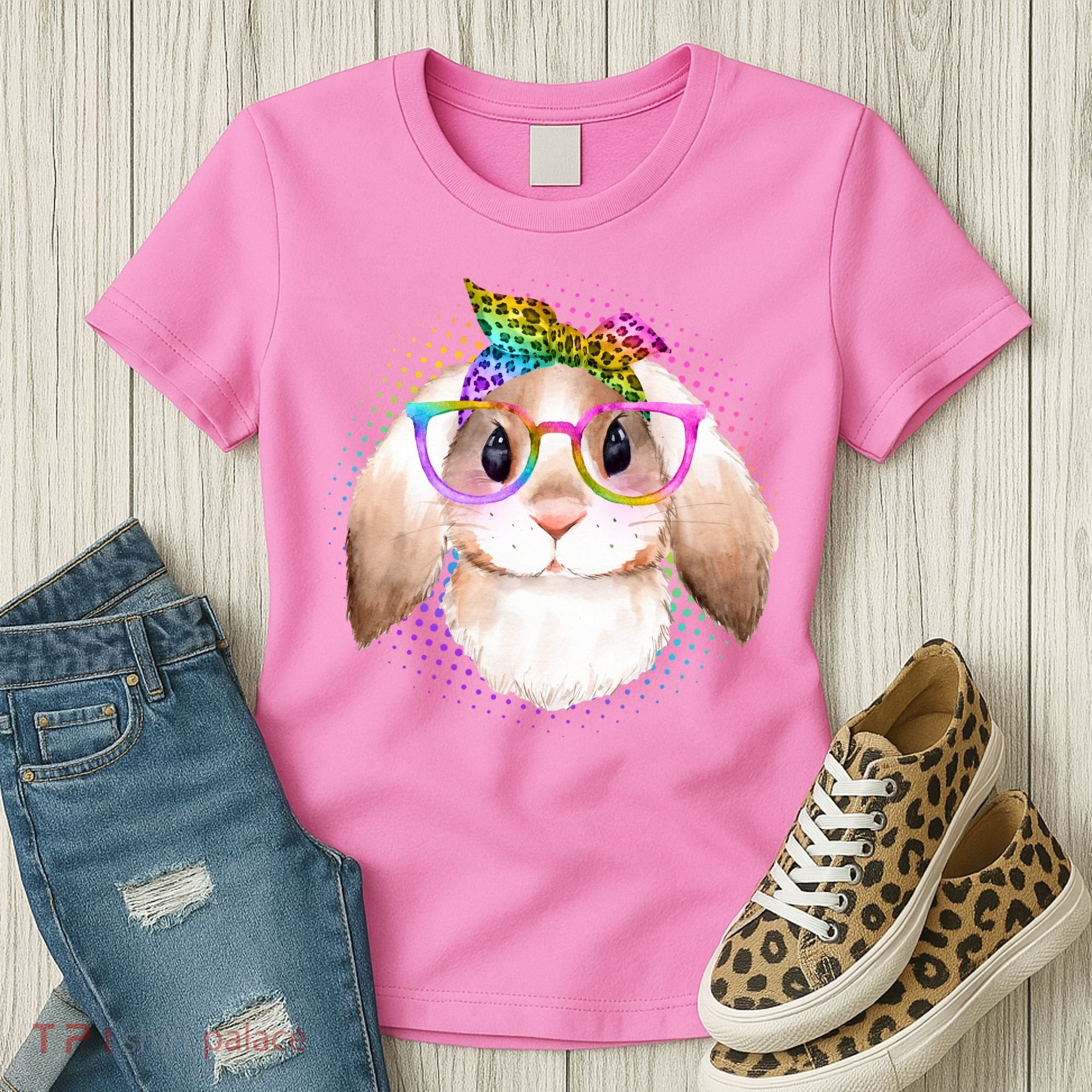 Hipster Rabbit Cute Easter Bunny Women's T-Shirt