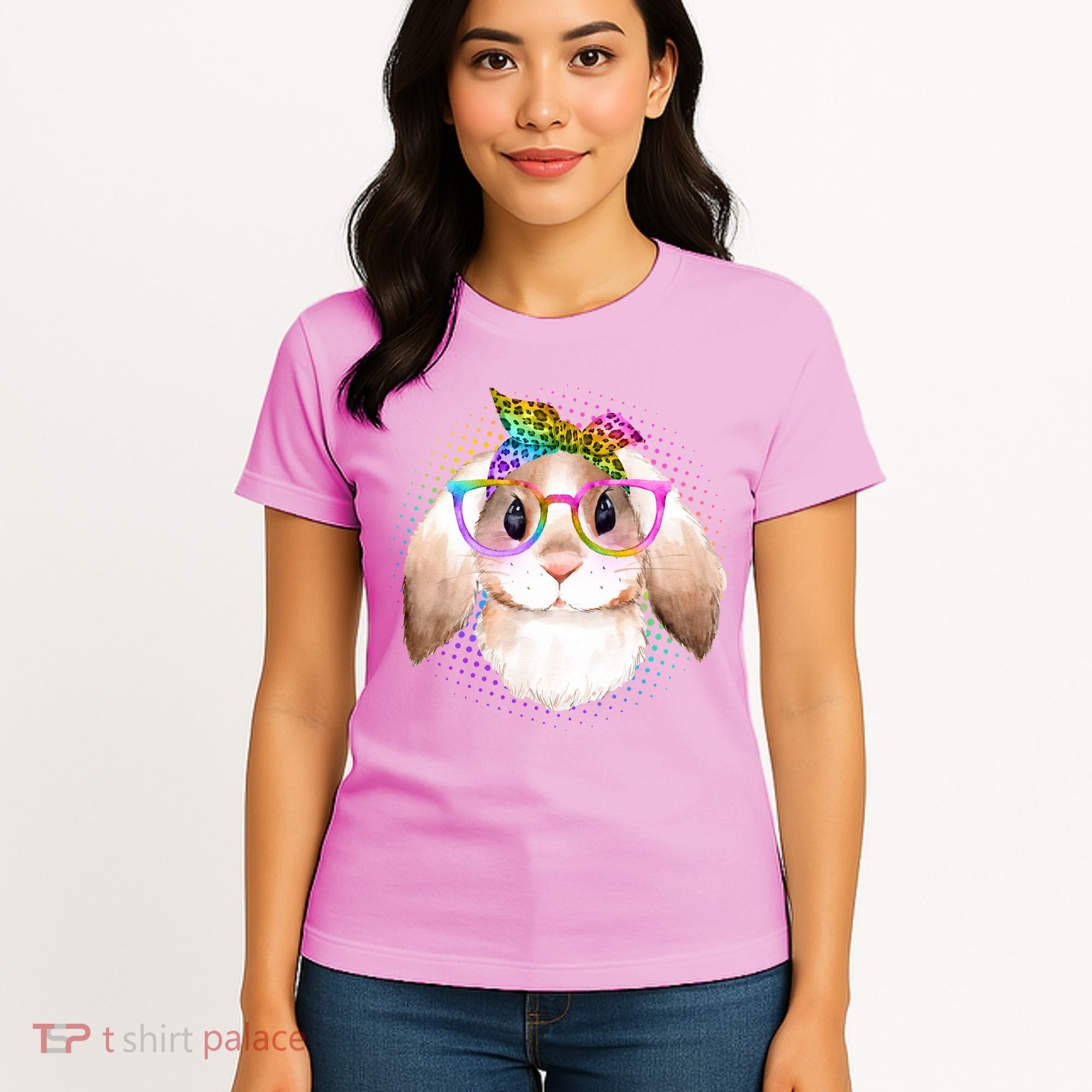 Hipster Rabbit Cute Easter Bunny Women's T-Shirt