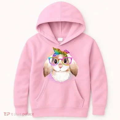 Hipster Rabbit Cute Easter Bunny Kids Hoodie