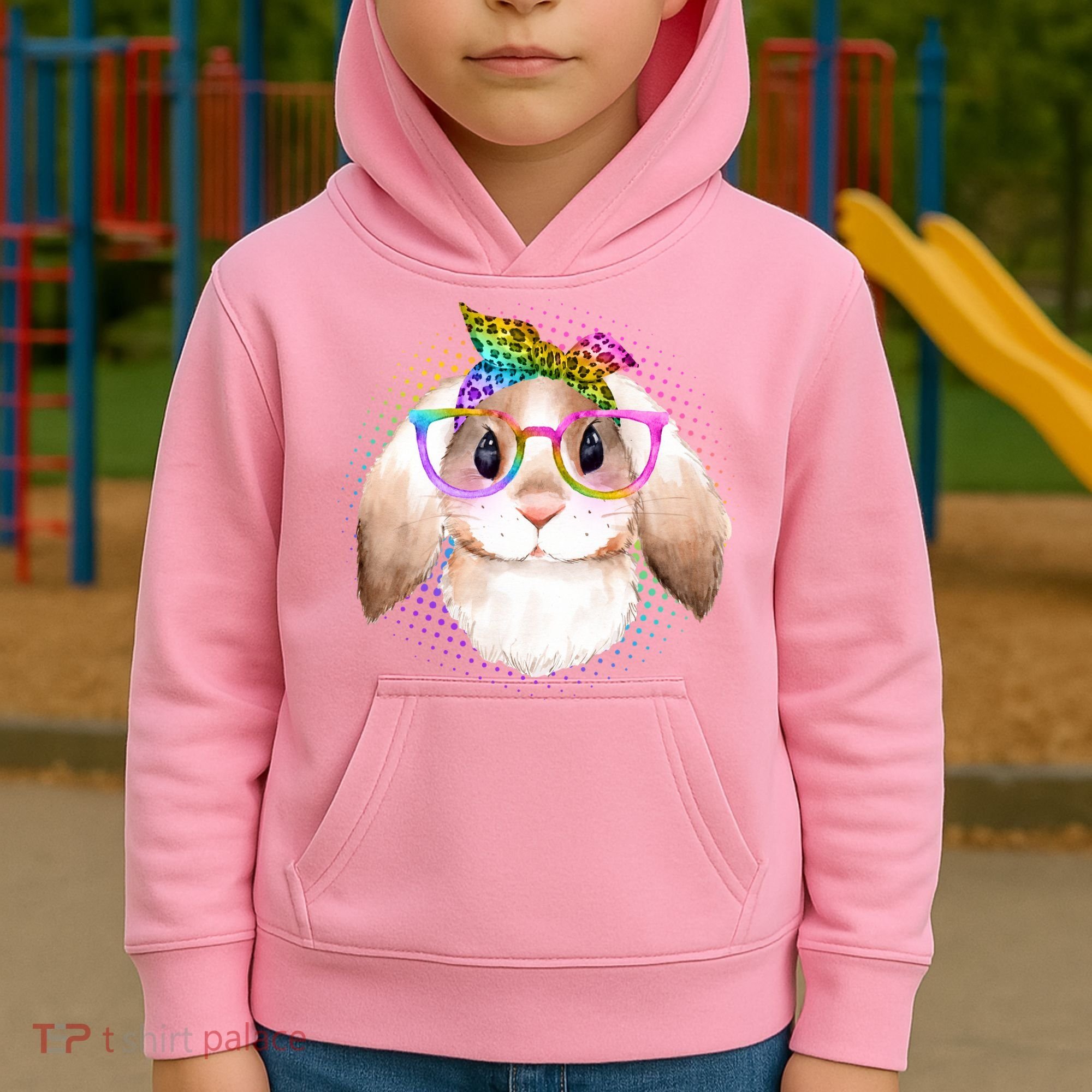 Hipster Rabbit Cute Easter Bunny Kids Hoodie