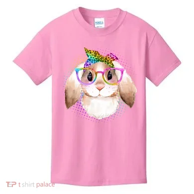 Hipster Rabbit Cute Easter Bunny Kids T-Shirt