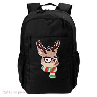 Hipster Red Nose Reindeer Christmas Lights Backpack