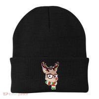 Hipster Red Nose Reindeer Christmas Lights Beanie thumb 0