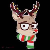 Hipster Red Nose Reindeer Christmas Lights Women's Hoodie thumb 2